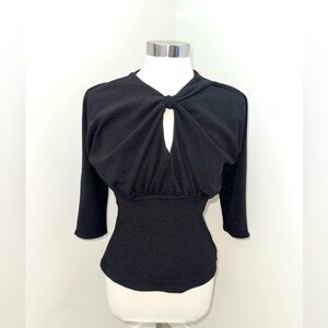 Pinup Couture clothing Malia top in Black Lurex size Medium SOLD OUT NWT